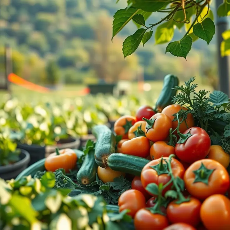 A vibrant sunlit orchard showcasing the natural bounty of organic fruits.