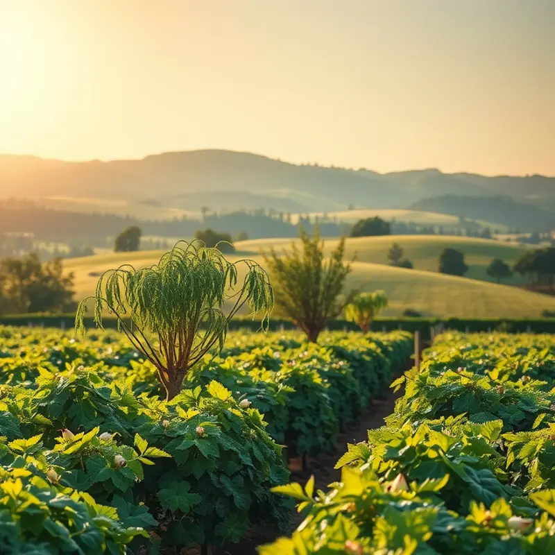 A lush landscape depicting natural produce, emphasizing the connection between hydration and nutrition.