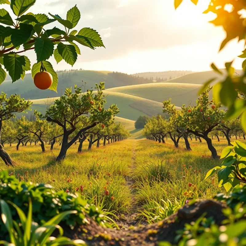 A field filled with vibrant vegetables and fruits, showcasing nature’s bounty.