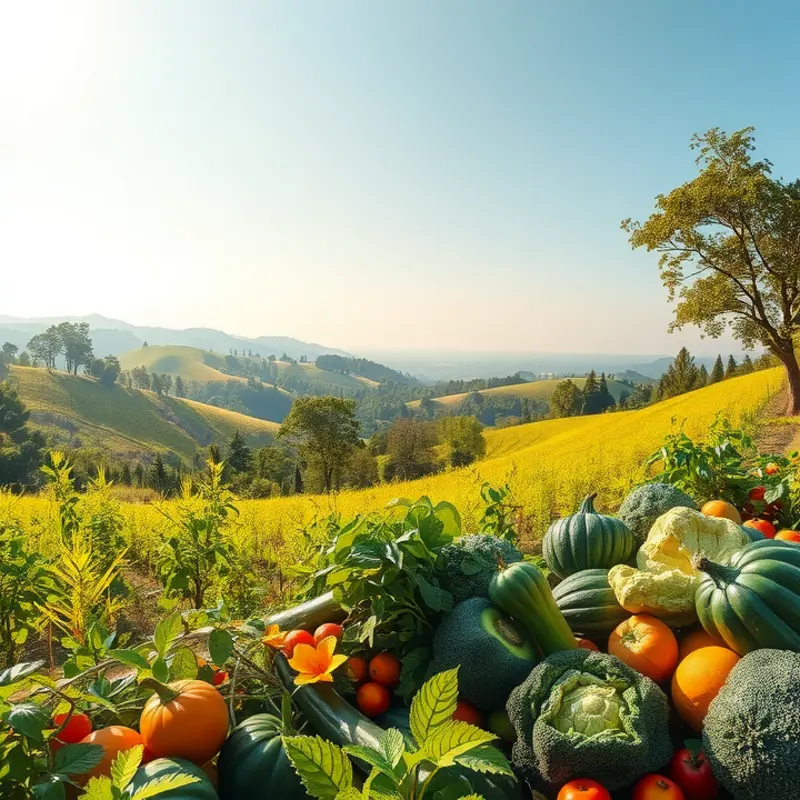 A natural landscape showcasing fresh produce, indicative of healthy nutrition and balance.