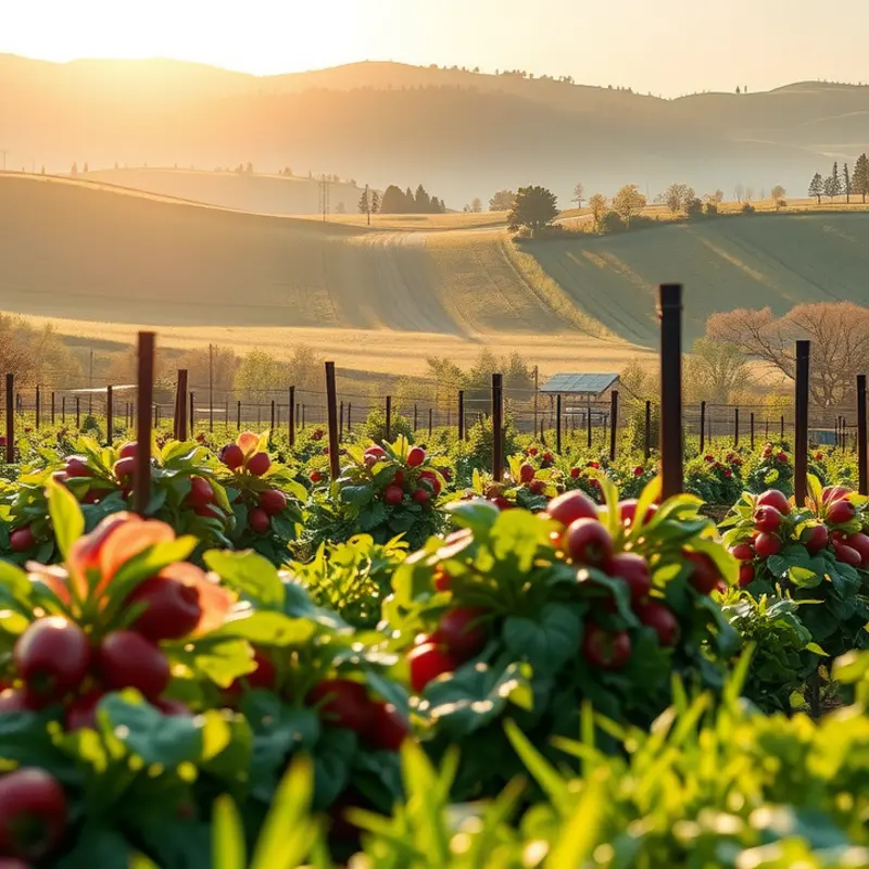 A natural landscape highlighting the variety of plant-based foods.