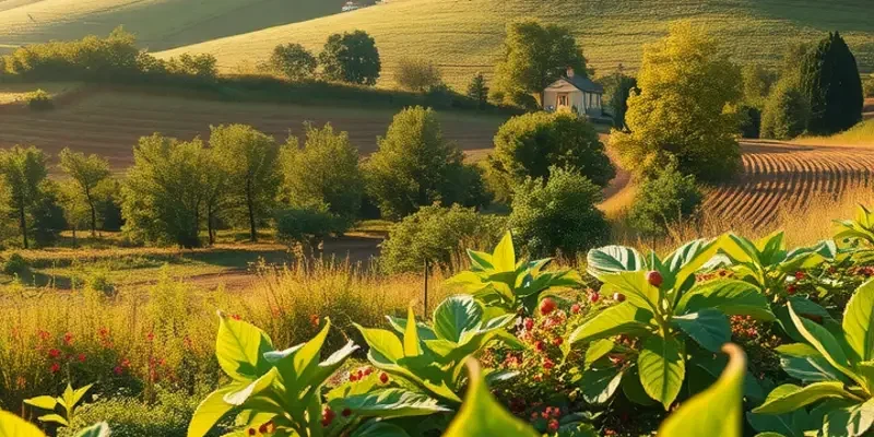 A sunlit orchard filled with vibrant produce, symbolizing the foundation of global dessert-making.