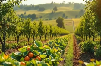A beautiful natural landscape featuring vibrant, organic fruits and vegetables.