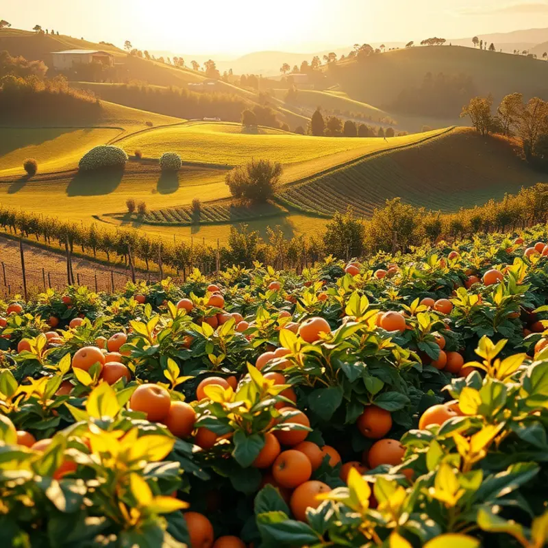 A vibrant landscape showcasing the natural abundance of organic produce.