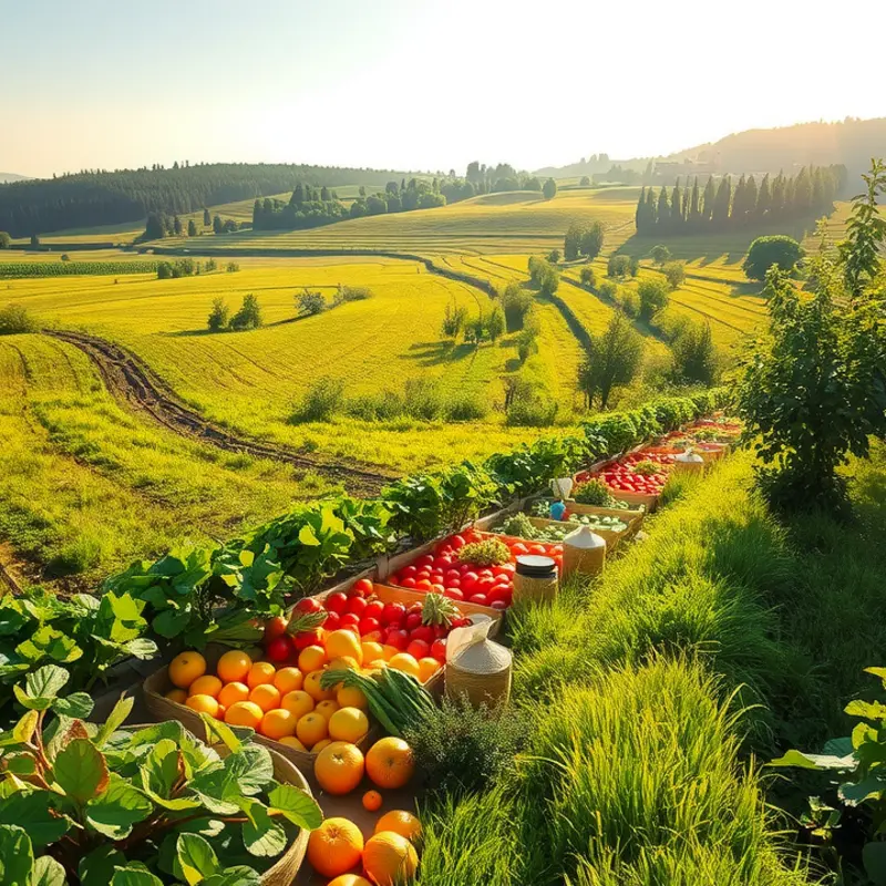 A vibrant sunlit field showcasing the richness of local produce.