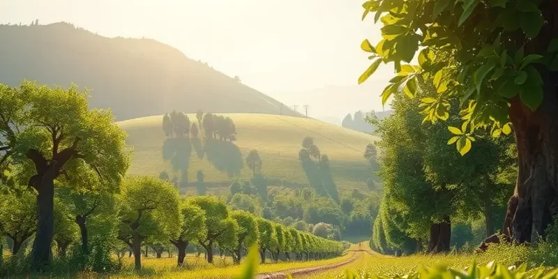 A natural landscape filled with vegetables and fruits, representing the fundamentals of energy nutrition.