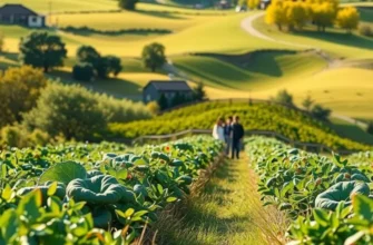 Rich landscape of vibrant fruits and vegetables growing naturally under soft lighting.