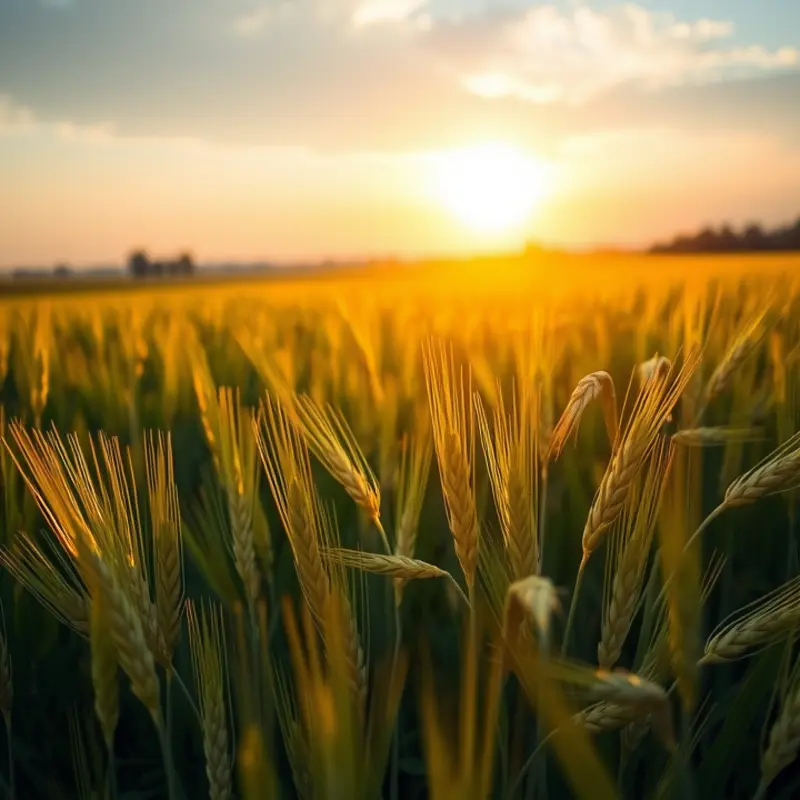 A sunlit field of golden wheat capturing the essence of European bread culture.
