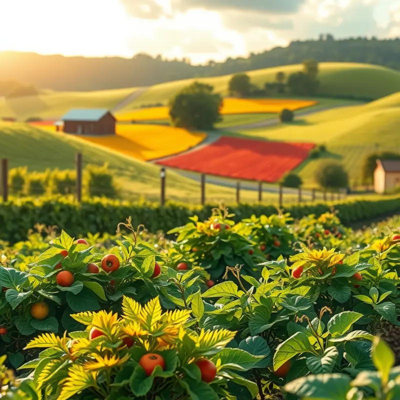 A vibrant sunlit field representing the essence of sustainable farming.