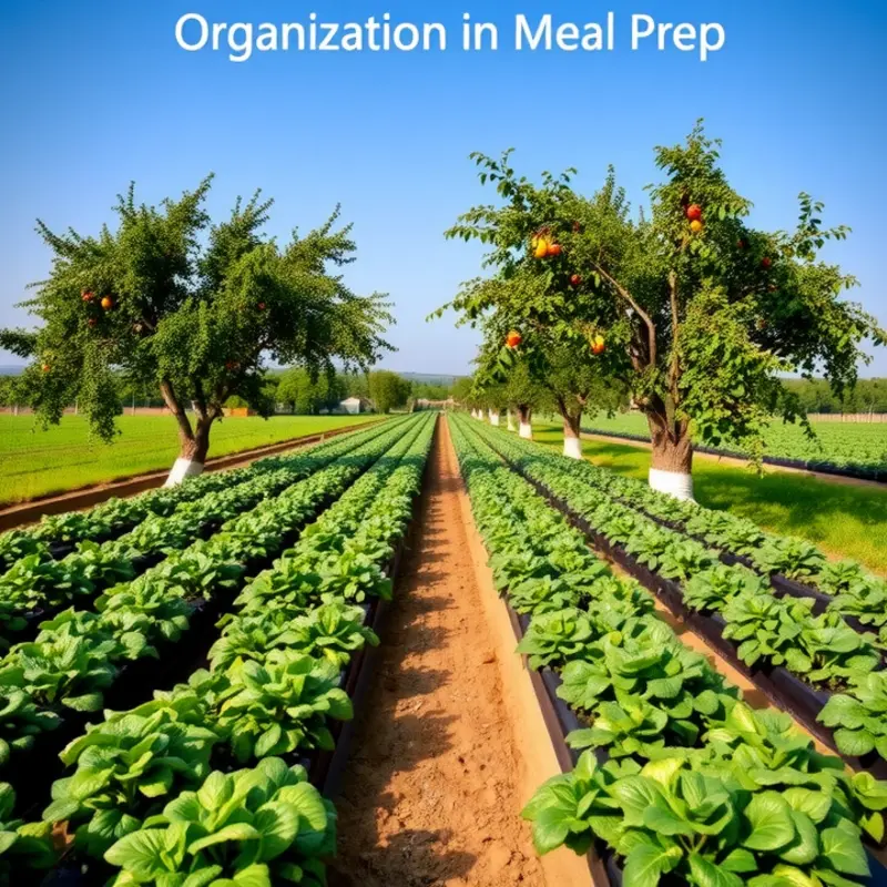 A vibrant scene of a freshly planted farm landscape illustrating the essence of meal prep.