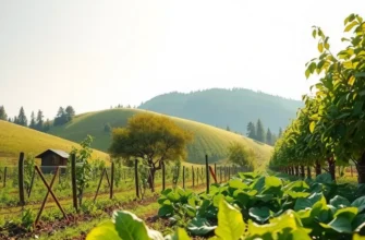A picturesque field filled with diverse fruits and vegetables, showcasing a natural, organic landscape.