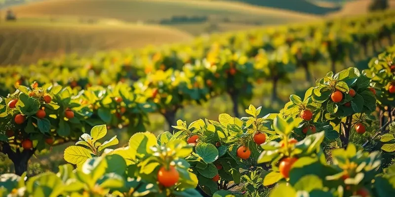 A sunlit field of organic fruits and vegetables, representing the abundance of plant-based nutrition.