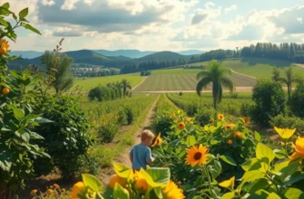 A sunlit field overflowing with vibrant fruits and vegetables, visually symbolizing healthy eating and nutrition.