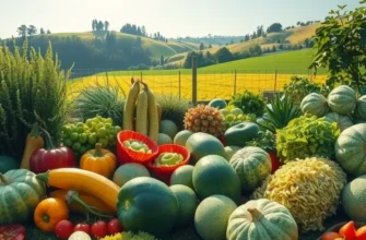 A picturesque view of organic fruits and vegetables thriving in nature, symbolizing healthy nutrition.