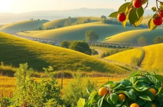 A lush, organic landscape showcasing the beauty of vibrant fruits and vegetables.