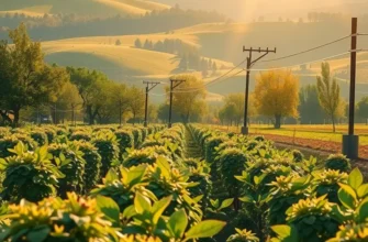 A picturesque landscape showcasing lush greenery and bountiful fruits and vegetables in nature.