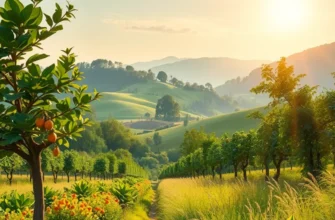 Beautiful organic landscape highlighting healthy vegetables and greens.