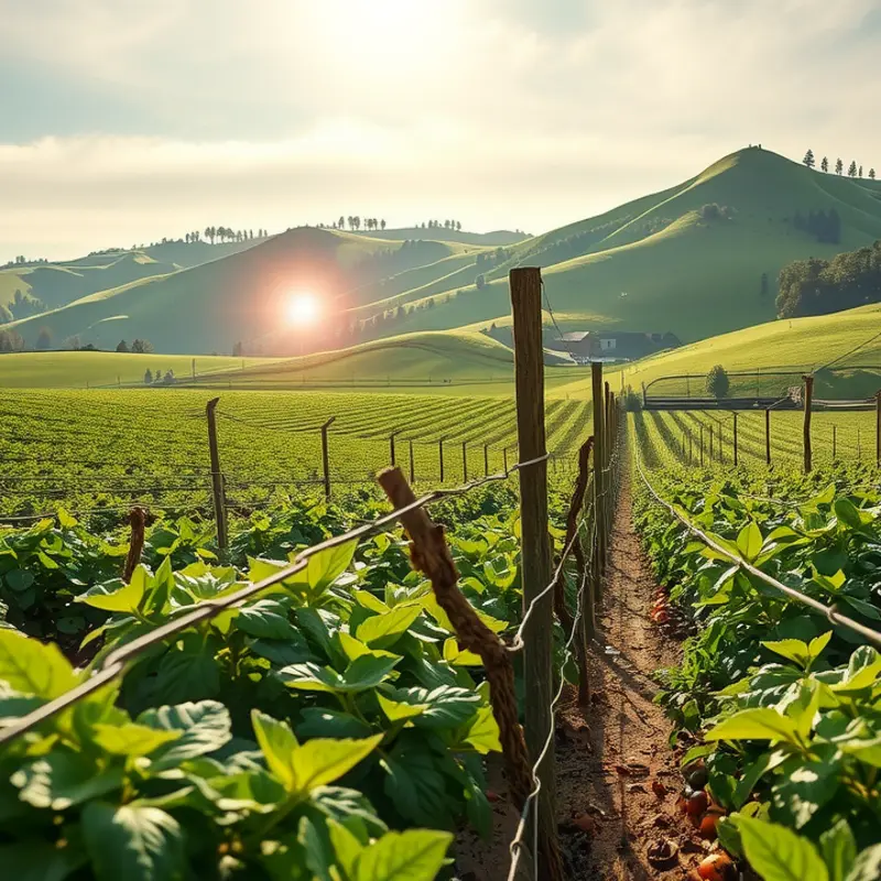 A sunlit field showcasing the vibrant vegetables that can be used in fermentation.