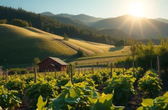 A lively field showcasing an abundance of organic fruits and vegetables.