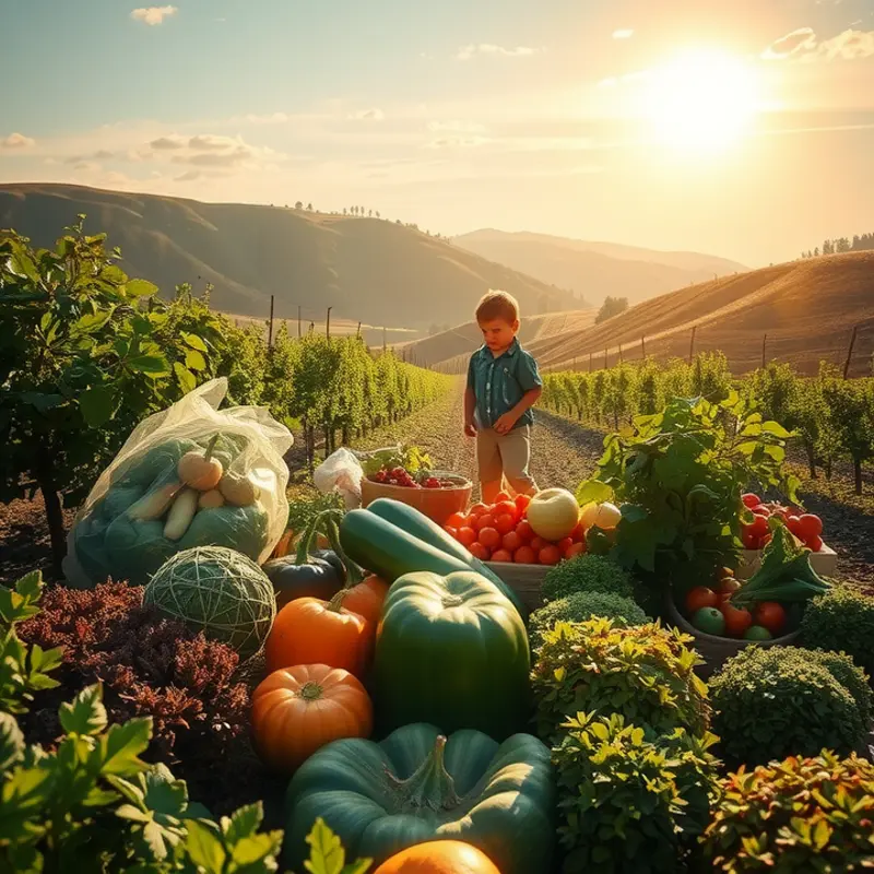 A vibrant field of fresh produce showcasing the abundance of a flexitarian lifestyle.