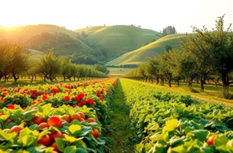 A natural landscape filled with vibrant produce emphasizing healthy eating.