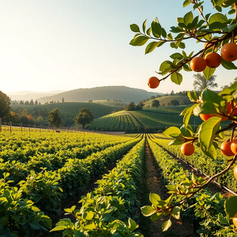 A vibrant field showcasing the principles of sustainable agriculture.