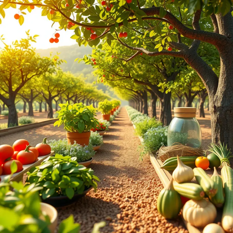 A vibrant vegetable garden showcasing organic produce.