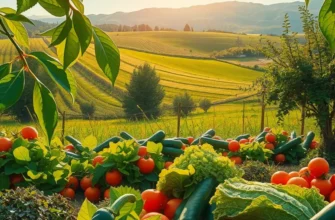 A vibrant sunlit orchard showcasing an abundance of healthy fruits.
