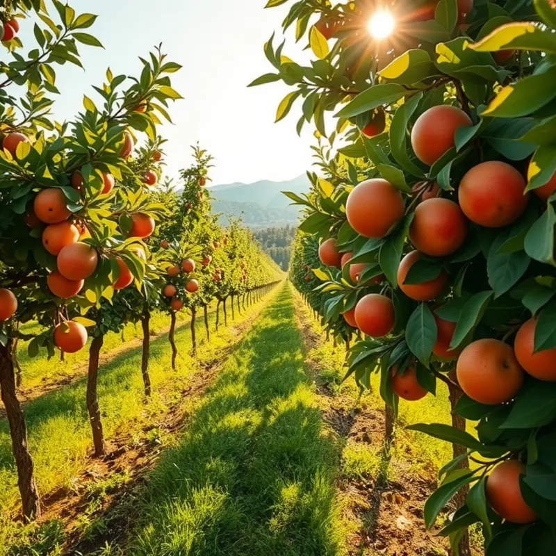 A sunlit field showcasing the vibrancy of organic produce.
