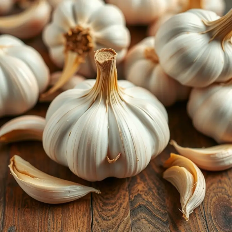 Fresh garlic bulbs ready for roasting.