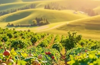 A scenic view of a field rich with fresh organic produce, symbolizing freshness in cooking.