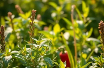 A beautiful landscape depicting fresh organic spices growing in sunlight, symbolizing freshness and quality.