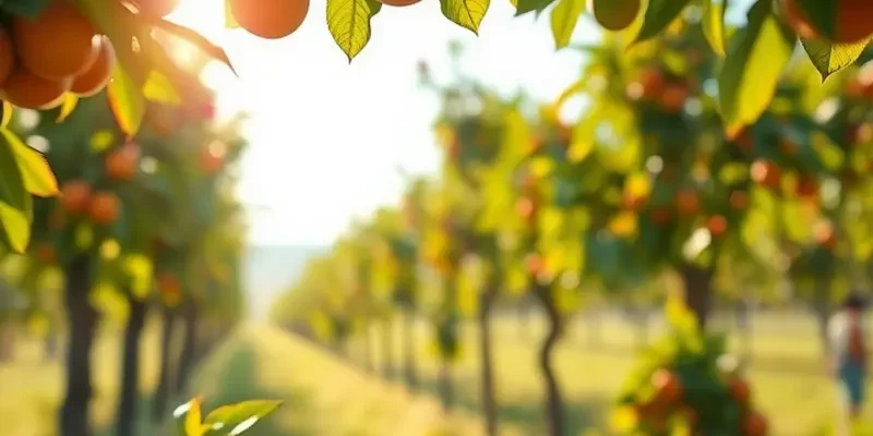 A beautiful orchard scene capturing the essence of healthy fruit growth in nature.