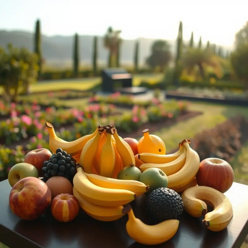 A flourishing banana orchard basking in sunlight, symbolizing natural nutrition.