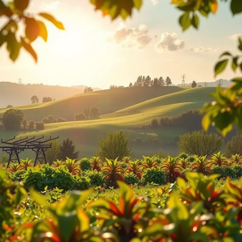 A vibrant orchard full of fresh fruits and vegetables.