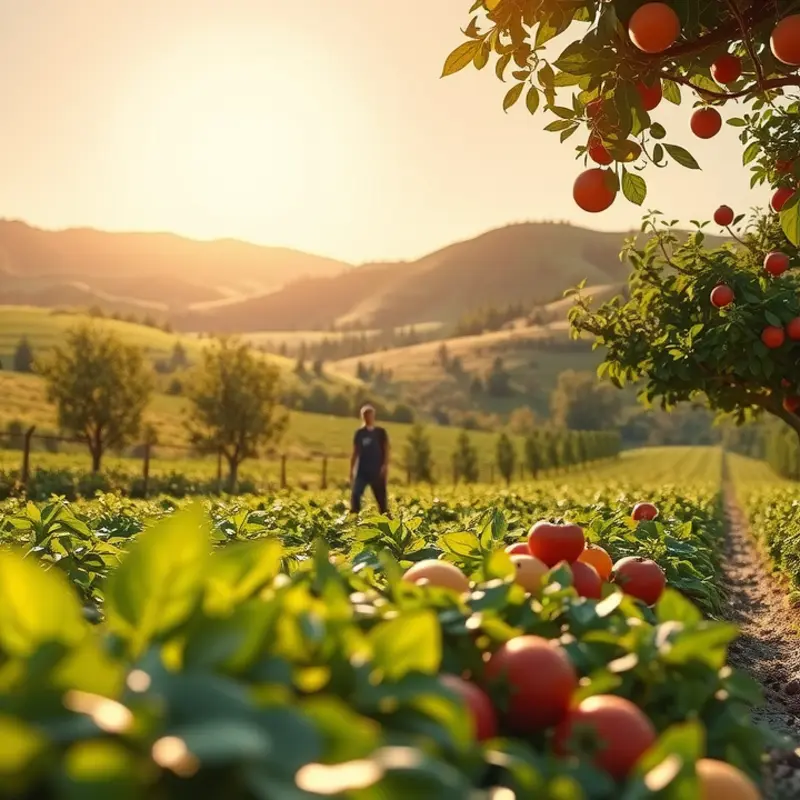A sunlit Southern landscape representing the freshness of barbecue ingredients.