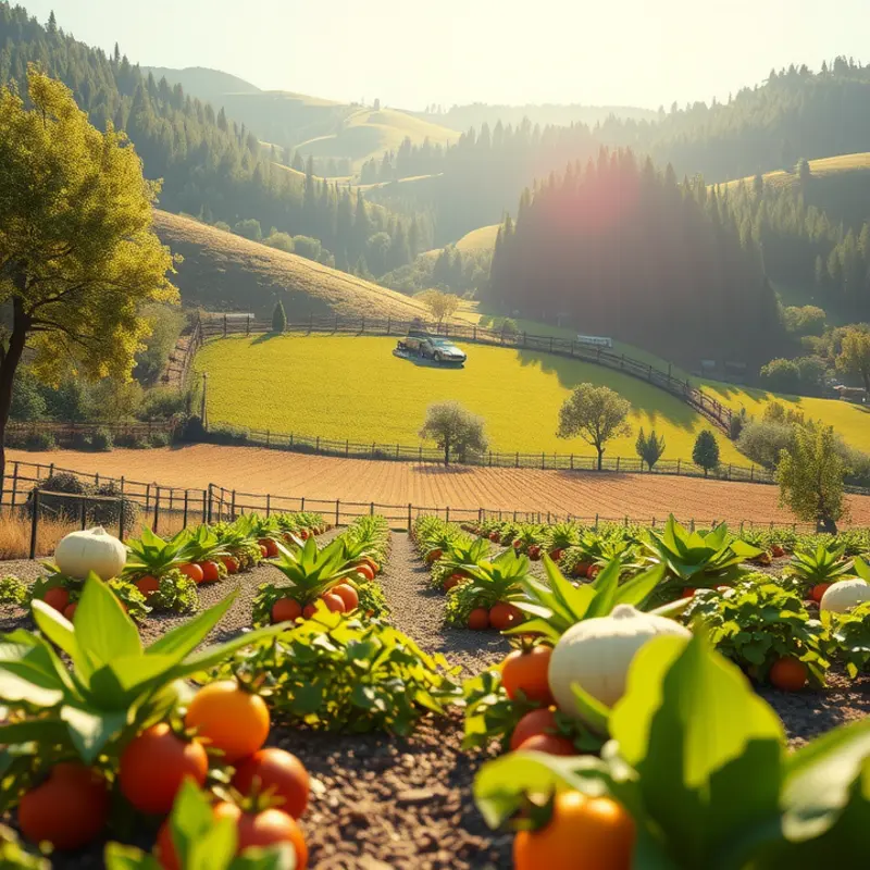 A serene European landscape showcasing vibrant agriculture.