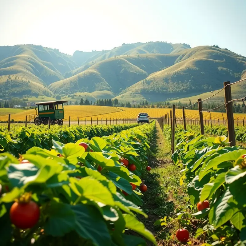 A field filled with thriving vegetables and fruits, perfect for inspiring gluten-free cooking.