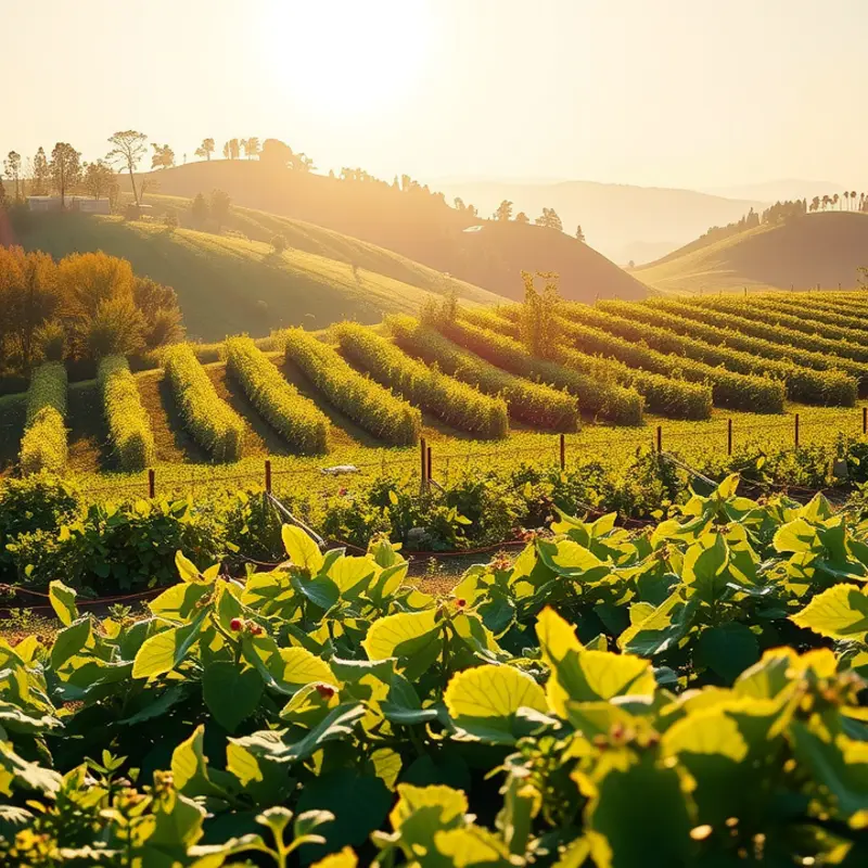 A lush landscape featuring organic grains and vegetables that inspire gluten-free cooking.