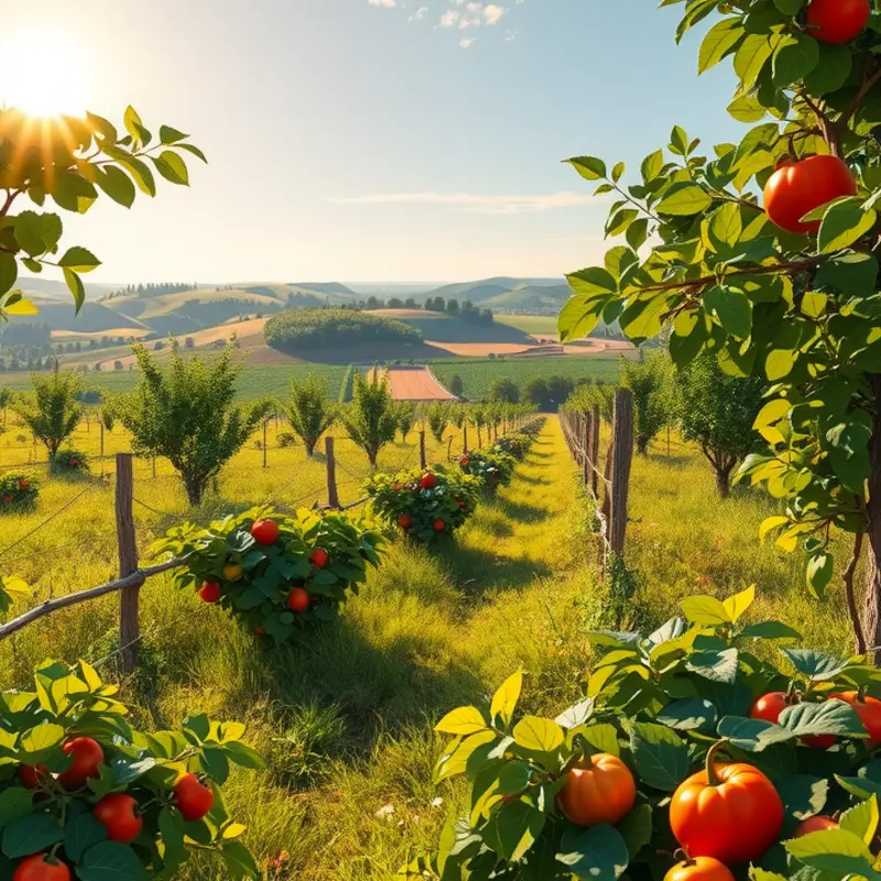 A vibrant field showcasing nature’s produce, emphasizing freshness and healthy ingredients.