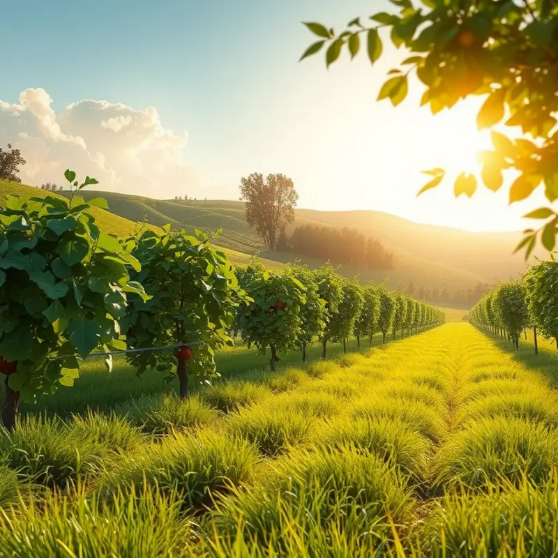 A vibrant sunlit field showcasing fresh, organic produce ready for grilling.