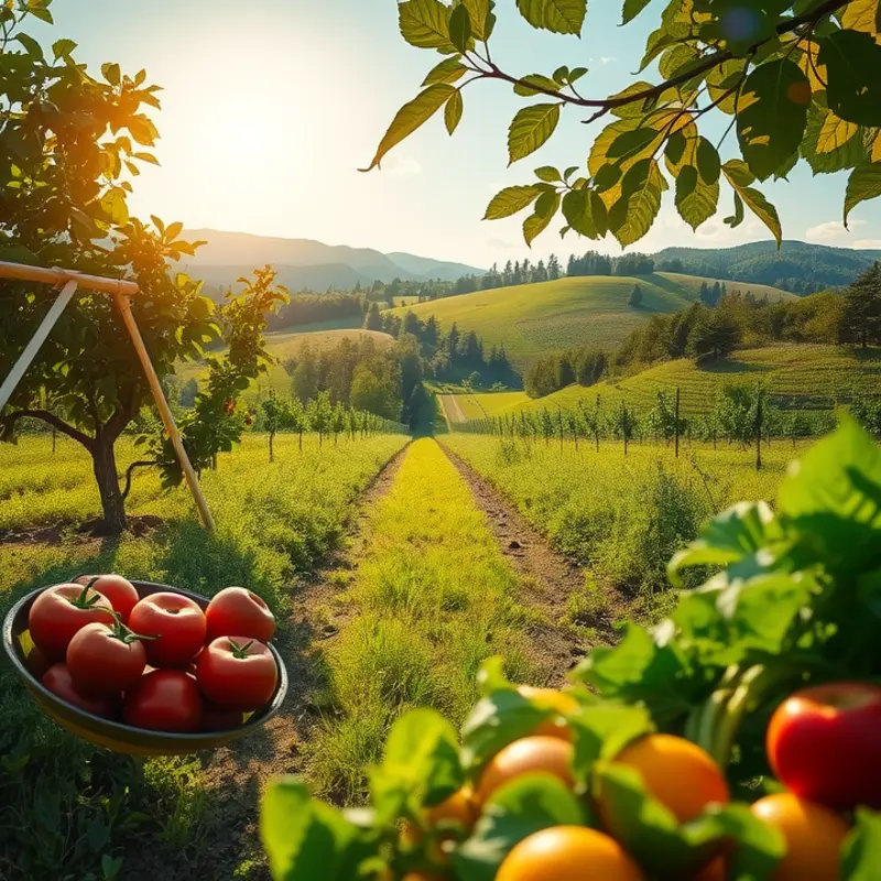 A vibrant landscape representing the balance of nature and healthy nutrition.