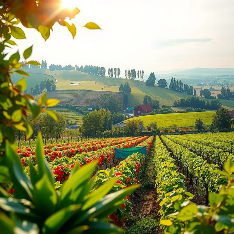 Lush, vibrant produce symbolizing essential nutrients for healthy aging.