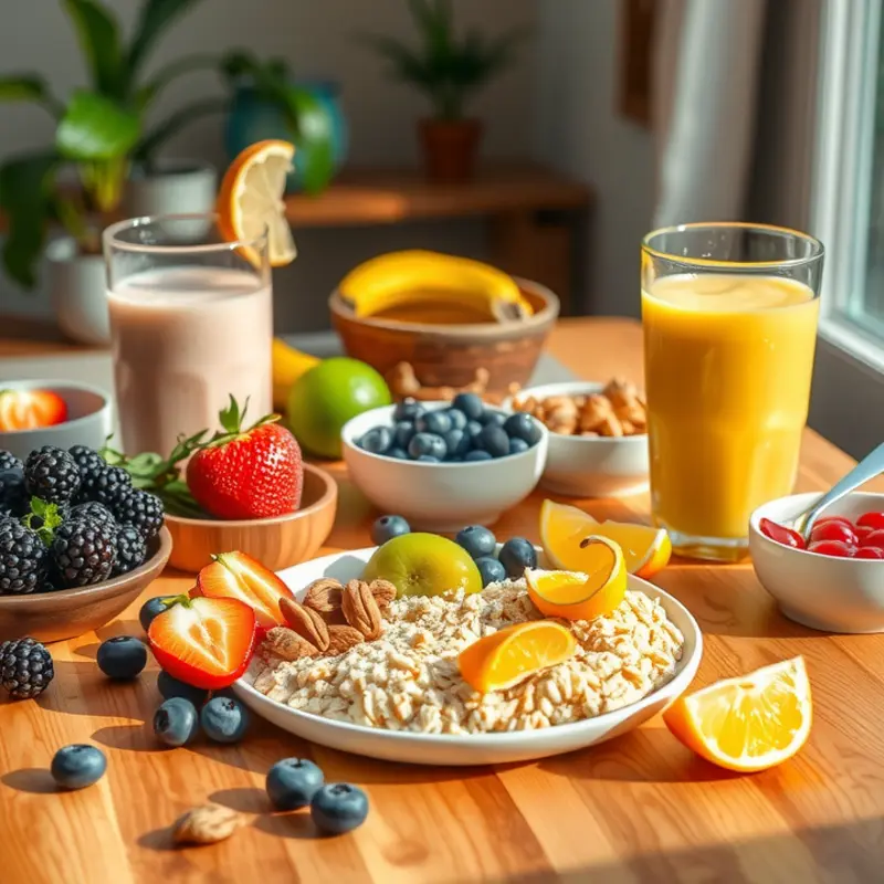 A vibrant breakfast spread rich in nutrition.