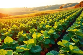 A sunny landscape displaying an array of organic fruits and vegetables in a vibrant, natural setting.