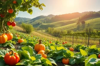 A picturesque orchard representing healthy organic produce and a vibrant lifestyle.
