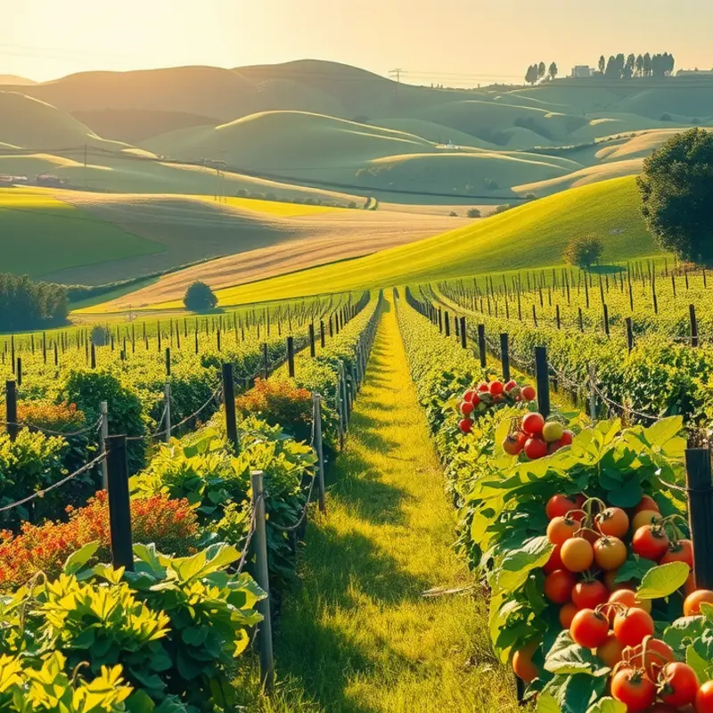 A picturesque orchard representing the abundance of healthy nutrition.