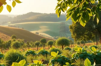 A scenic landscape filled with vibrant fruits and vegetables growing in a natural setting.