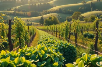 Beautiful landscape showcasing healthy organic produce growing in vibrant greenery.