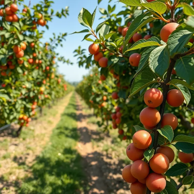 A natural landscape showcasing the abundance of organic fruits and vegetables.